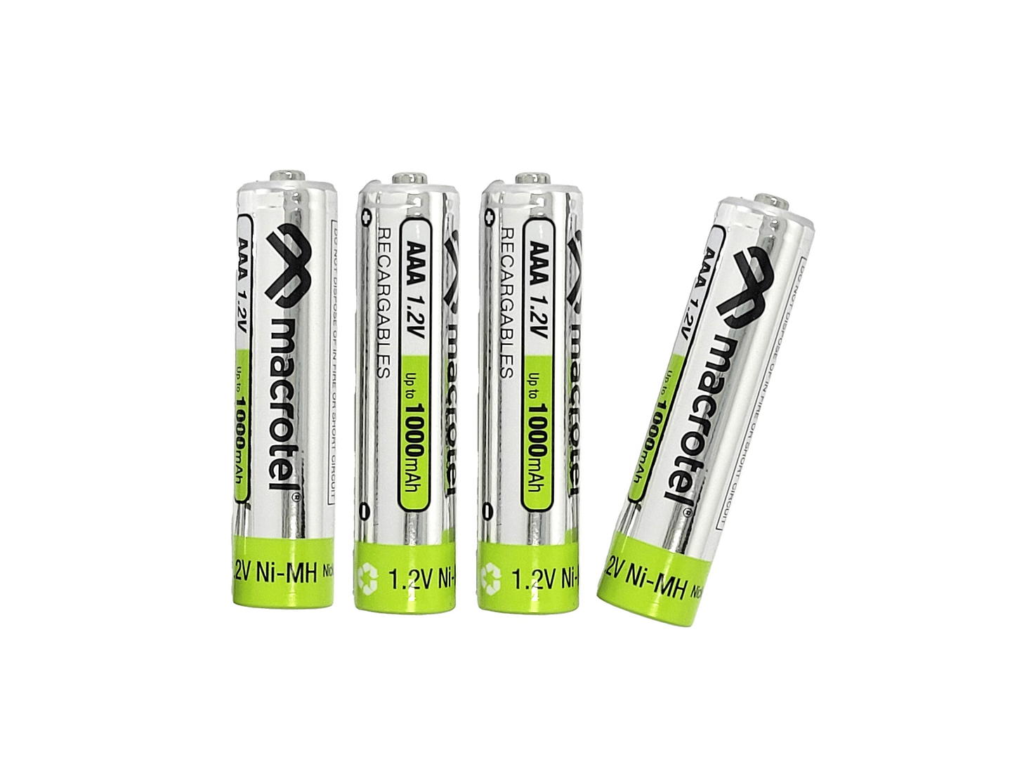 Pack 4 Pilas AAA Recargables Macrotel 1000mha MW-800 2