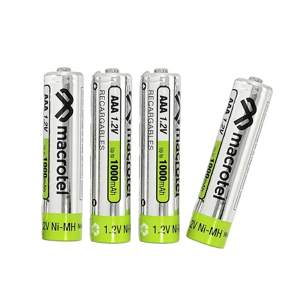 Pack 4 Pilas AAA Recargables Macrotel 1000mha MW-800 2