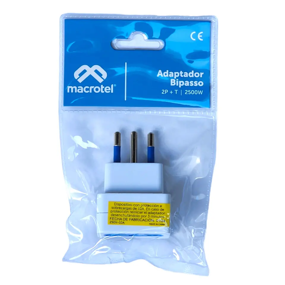 Enchufe Adaptador Bipaso Macrotel 10/16 2500w 1