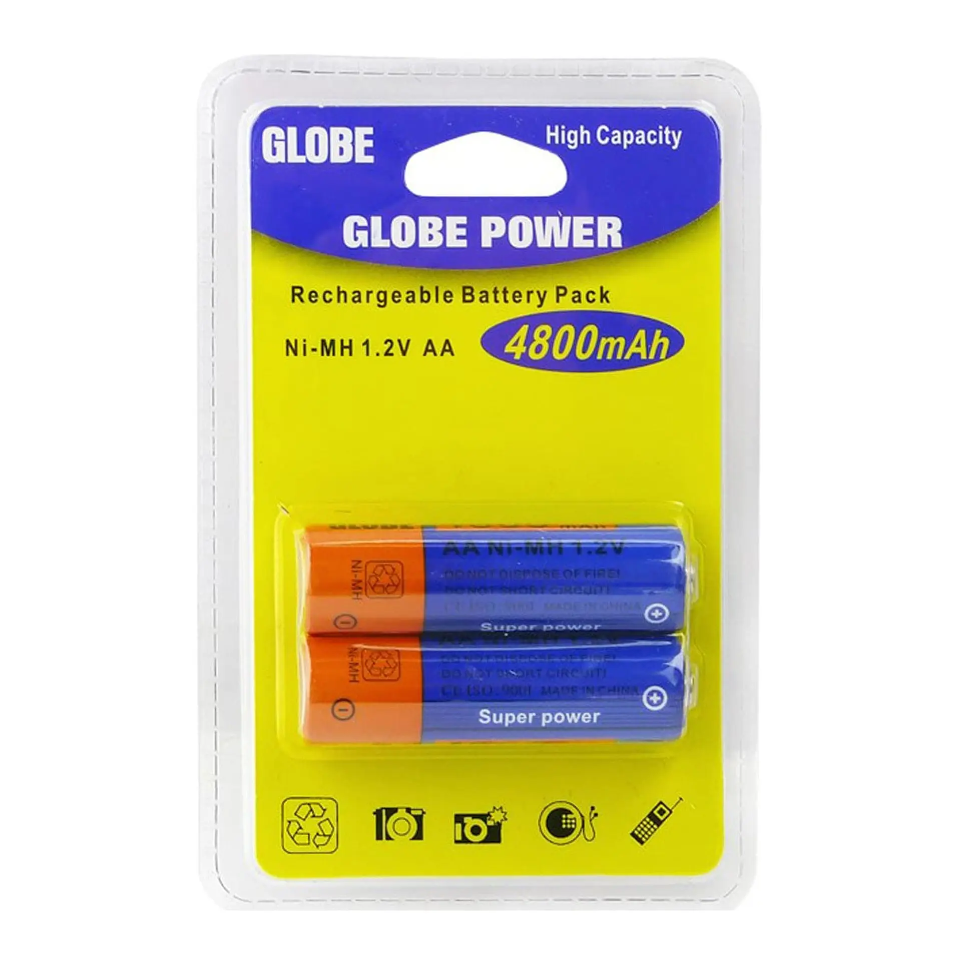 Pack 2 Pilas Recargables AA Globe 4800mha  1