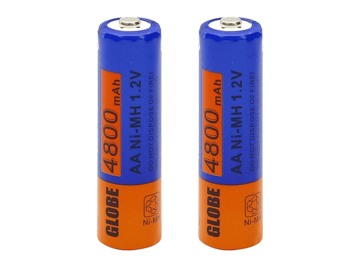 Pack 2 Pilas Recargables AA Globe 4800mha  2