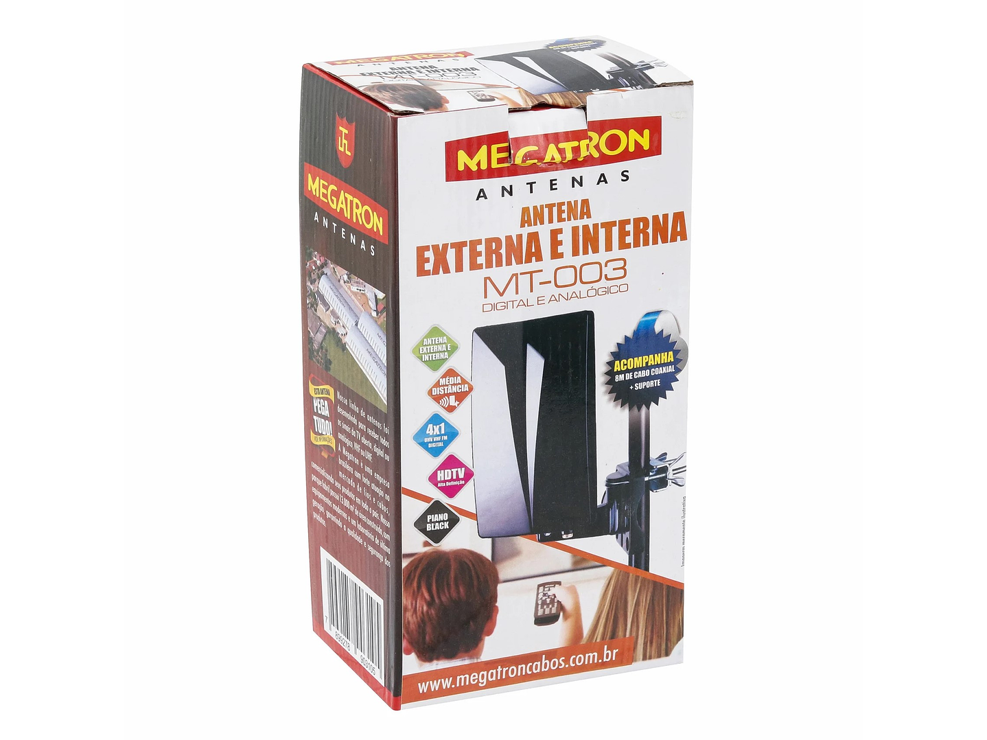 Antena TV Digital HDTV Megatron TVD con Cable 8mt 9