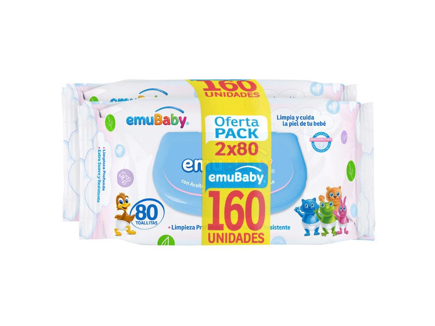 Toallitas Húmedas Emuwipes Premium 160 un (2x80) Un 2