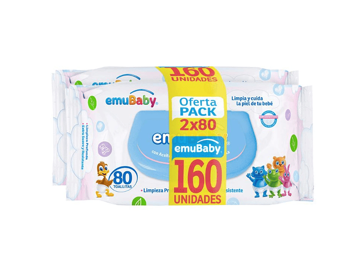 Toallitas Húmedas Emuwipes Premium 160 un (2x80) Un 2