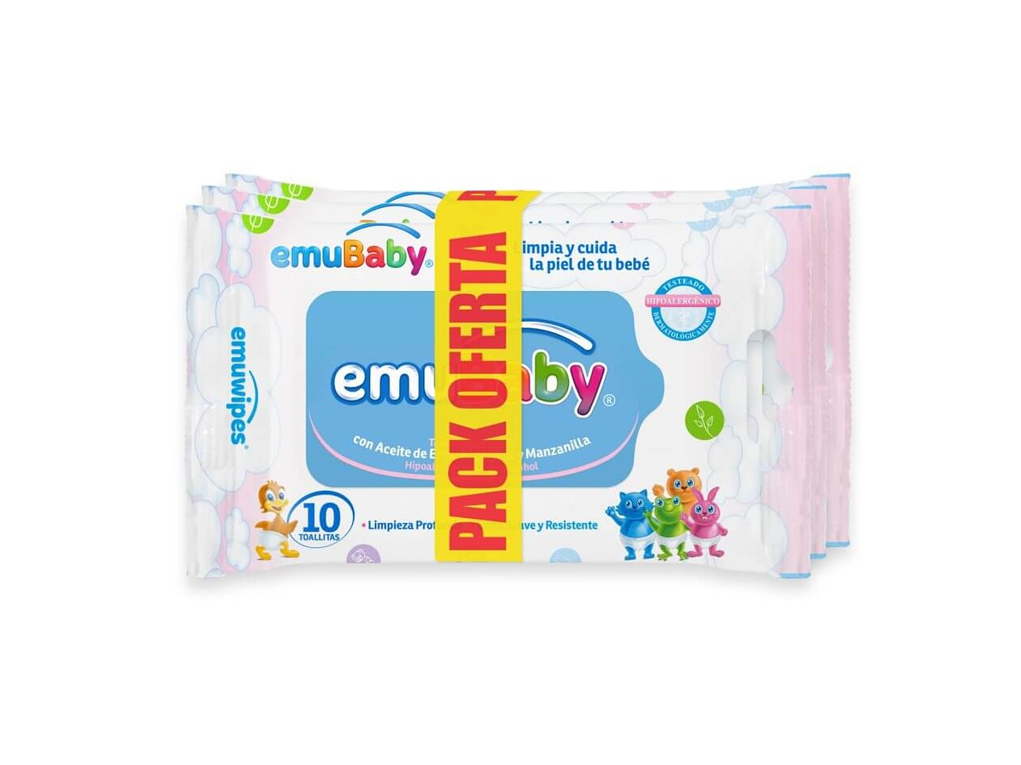 Toallitas Húmedas Emuwipes Premium 3x10 Un 2