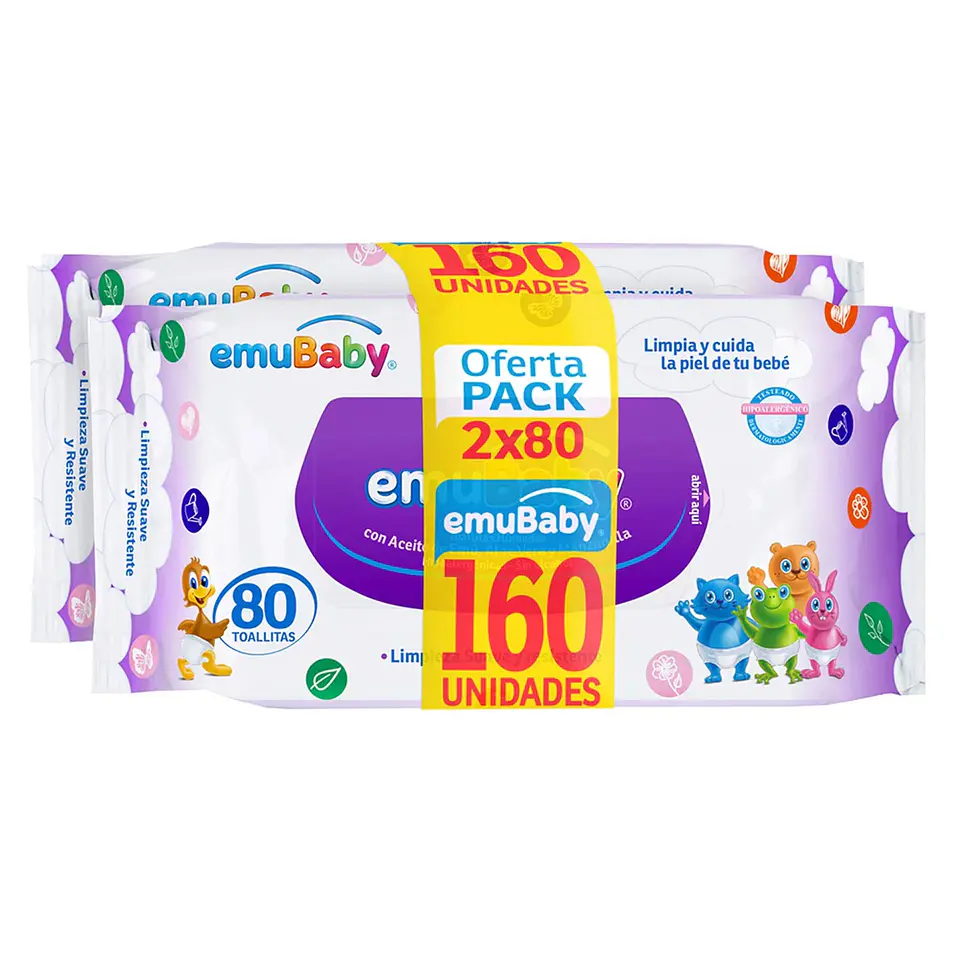 Toallitas Húmedas Emuwipes Superior 2x80 Un 2