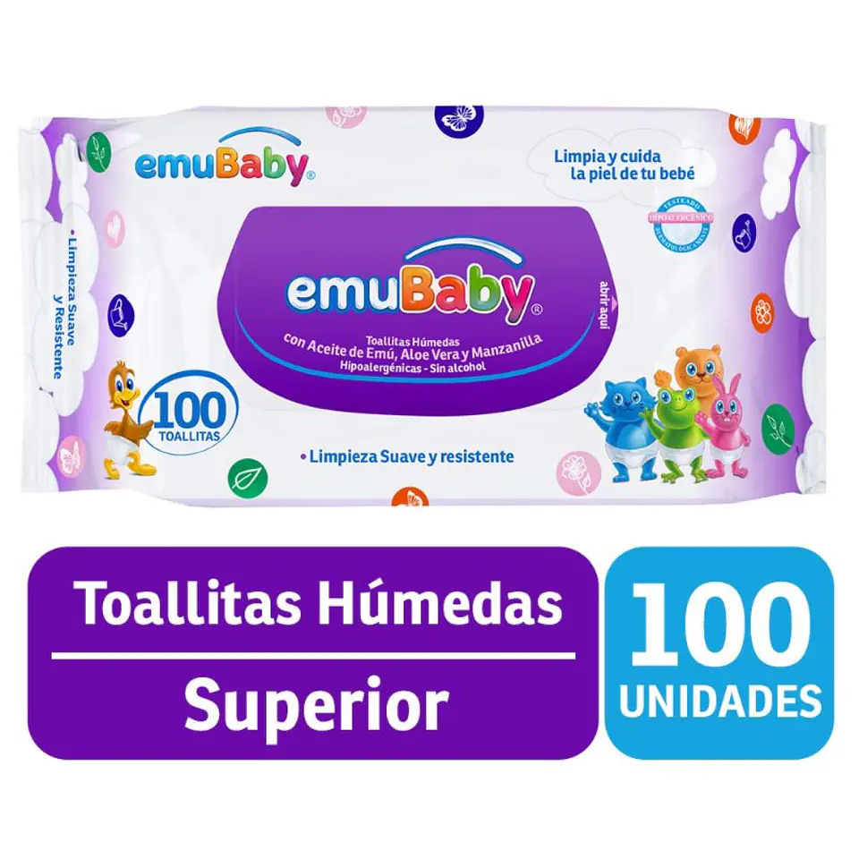 Toallitas Húmedas Emuwipes Superior 100 Un 1
