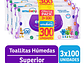 Toallitas Húmedas Emuwipes Superior 3x100 Un - Miniatura 1