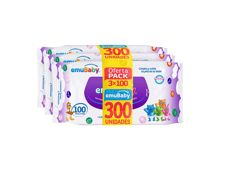 Toallitas Húmedas Emuwipes Superior 3x100 Un 2