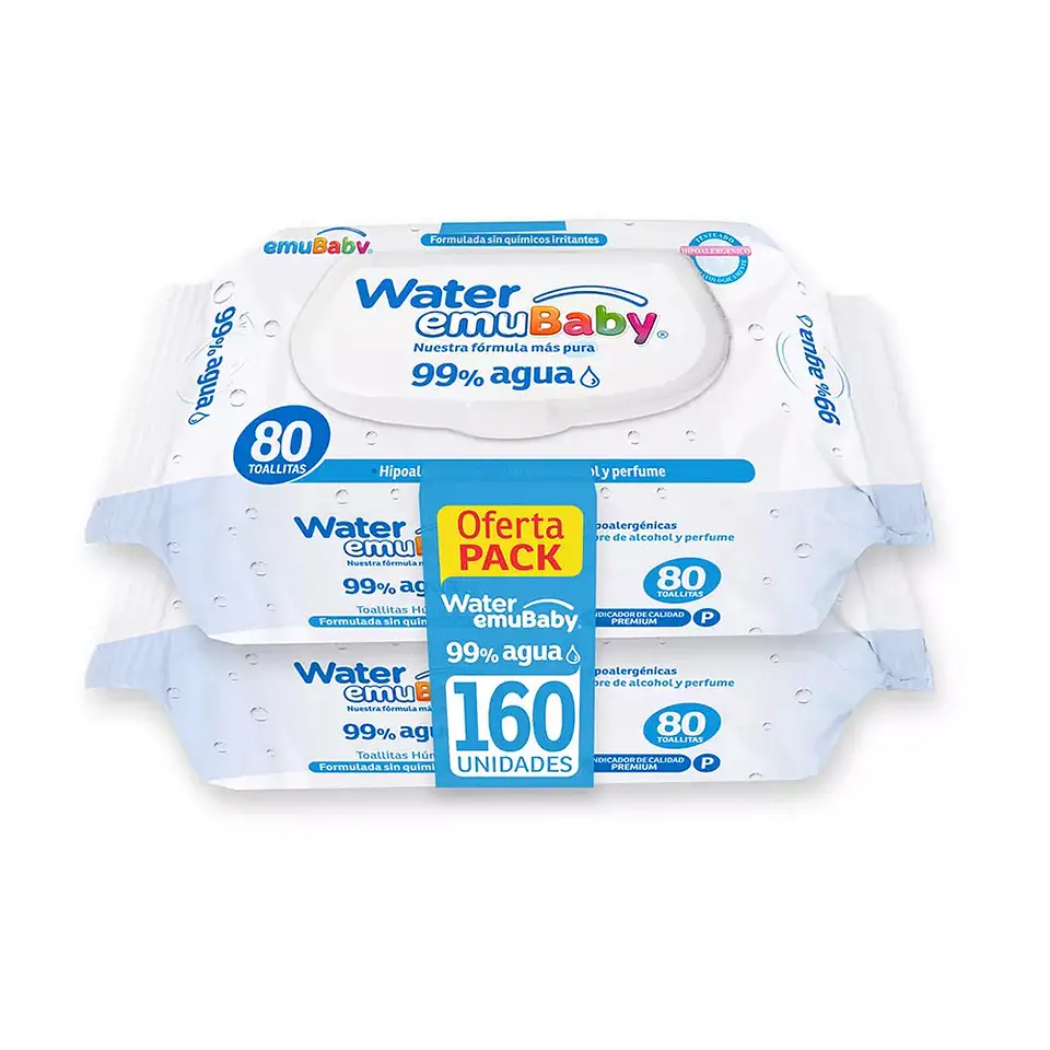 Toallitas Húmedas Emuwipes Water 160 Un Agua 2