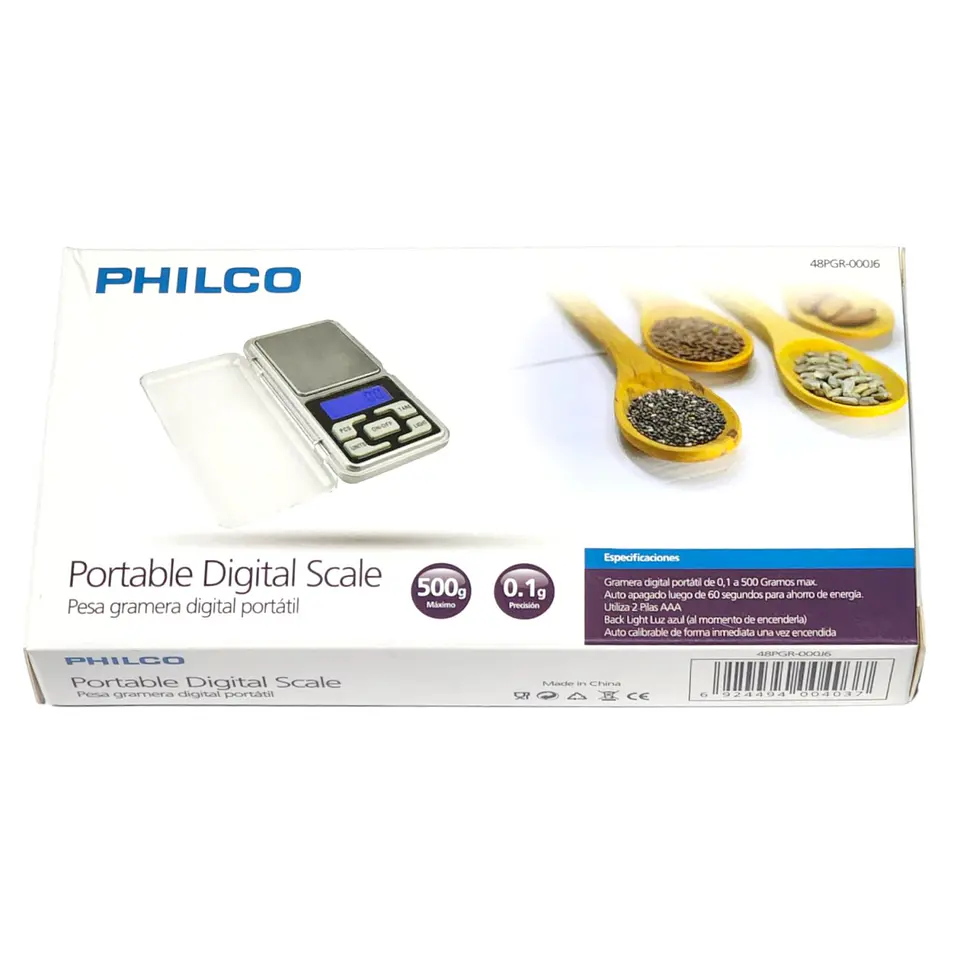 Mini Pesa Digital Gramera 0.1 a 500gr Philco 7