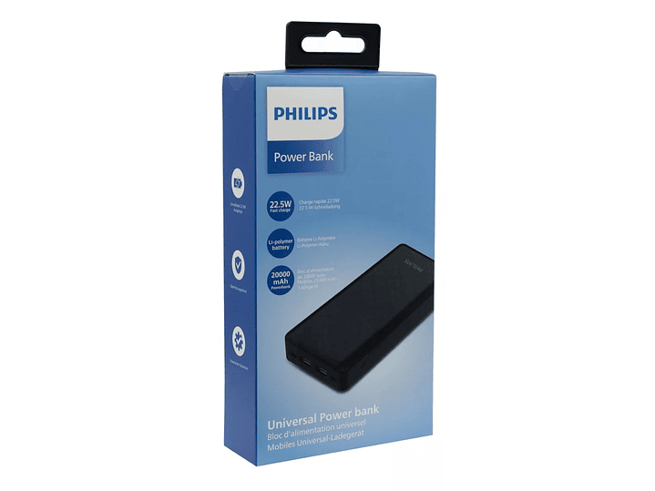 Powerbank Philips 20.000 Mah 22.5w Usb-c DLP8790HB 5