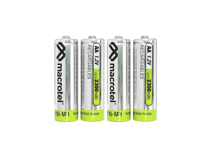 Pack Cargador USB-C con 4 pilas AA Macrotel 2300mha 3