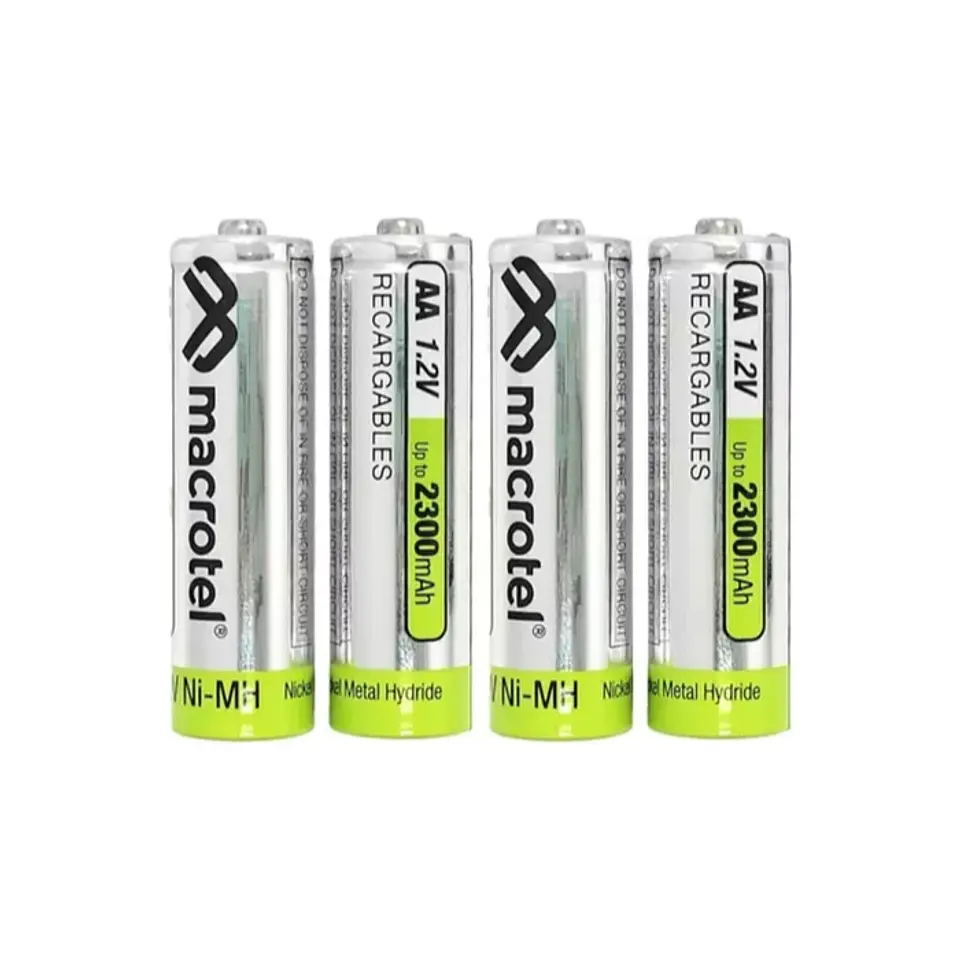 Pack Cargador USB-C con 4 pilas AA Macrotel 2300mha 3
