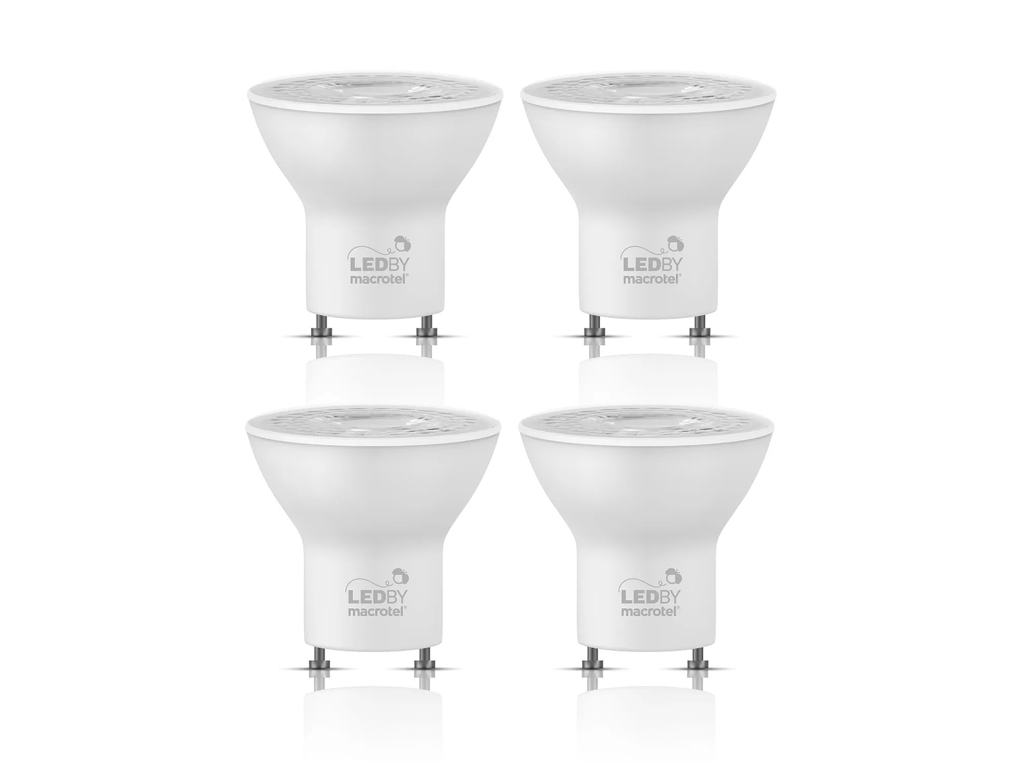 Pack 4 Ampolletas Led Macrotel GU10 5w 6500K Luz Fría 1