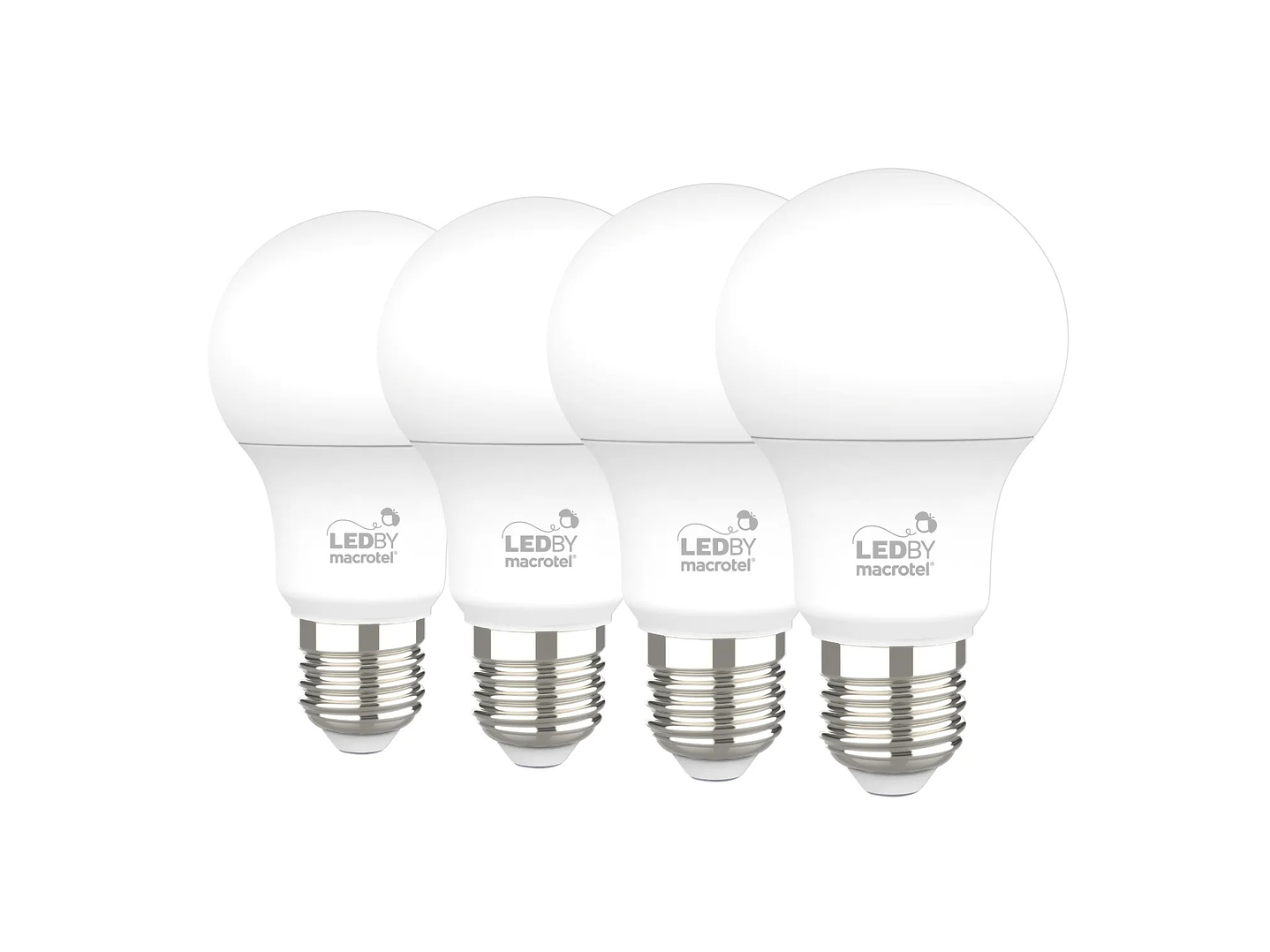Pack 4 Ampolletas Led Macrotel E27 9w 6500K Luz Fría 1