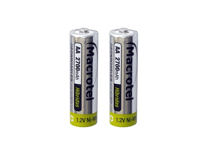 Pack 2 Pilas Recargables AA Macrotel 2700ma  2