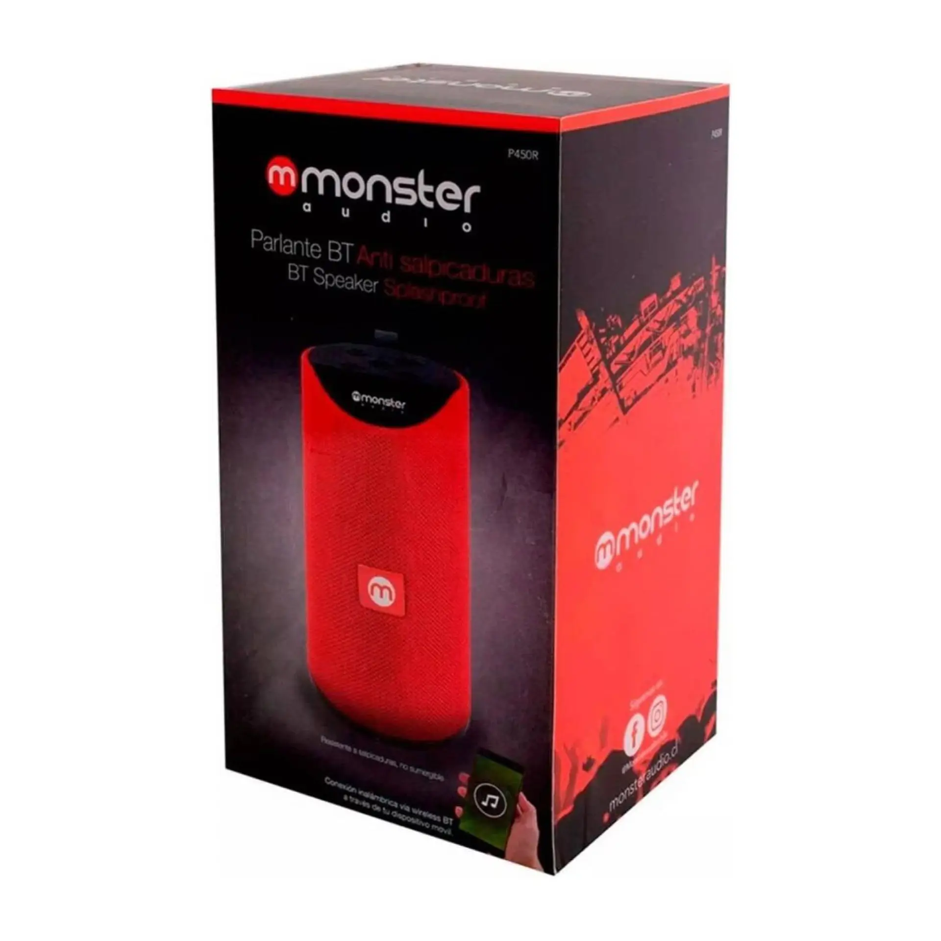 Parlante Bluetooth Monster 450R Rojo 2