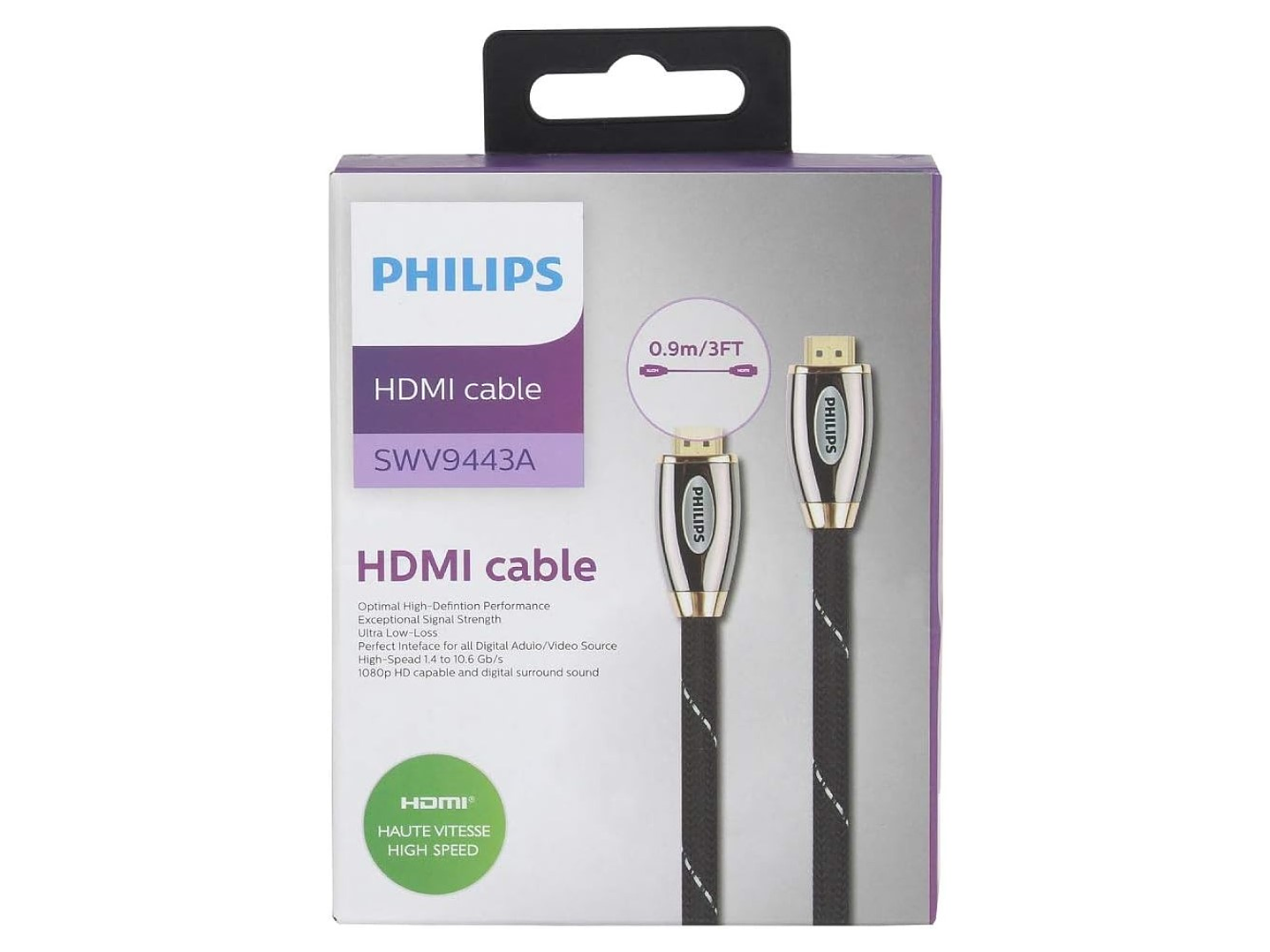 Cable HDMI Philips Trenzado 0.9 mt 4K Full HD 6