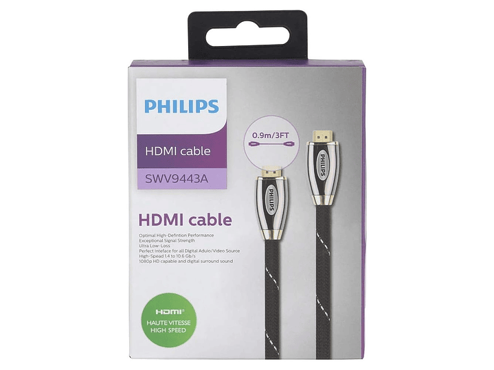 Cable HDMI Philips Trenzado 0.9 mt 4K Full HD 6