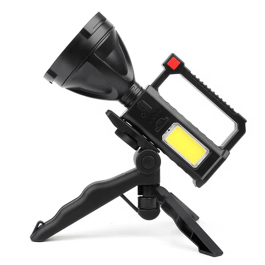 Linterna LED Con Tripode 1 Led + 1 led COB Recargable Usb