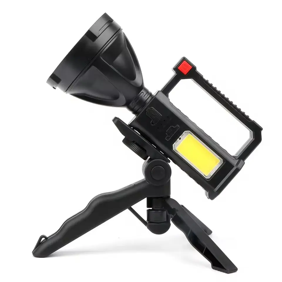 Linterna LED Con Tripode 1 Led + 1 led COB Recargable Usb 8