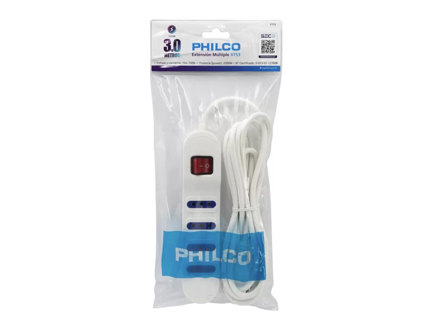 Alargador Eléctrico Philco 1430B 3 Mts 4 Pos Blanco 2