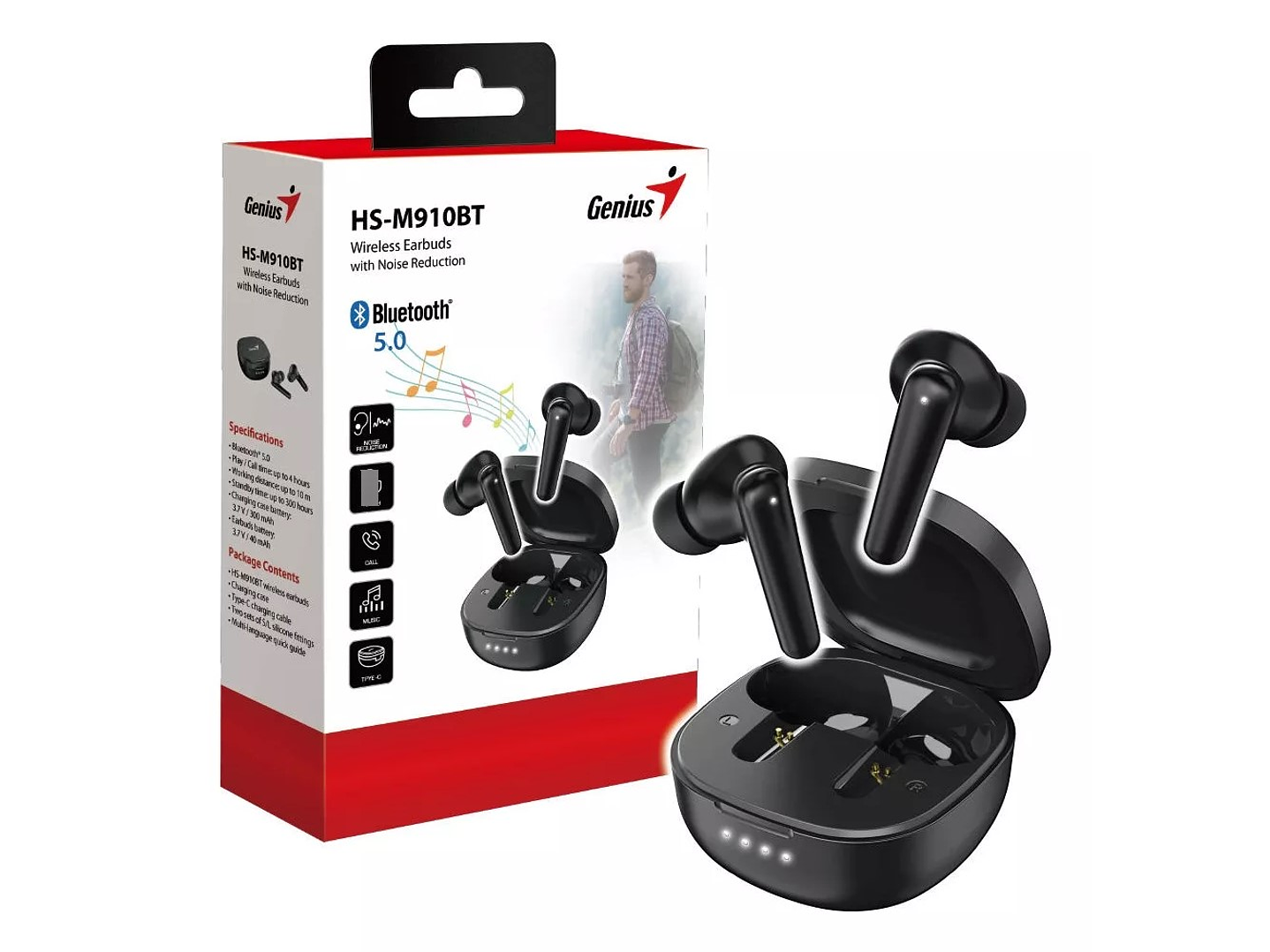 Audífono True Wireless Genius HS-M910BT Bt 5.3 5