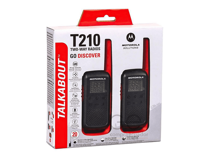 Pack 2 Radios Walkie Talkie Motorola T210 Talkabout 5