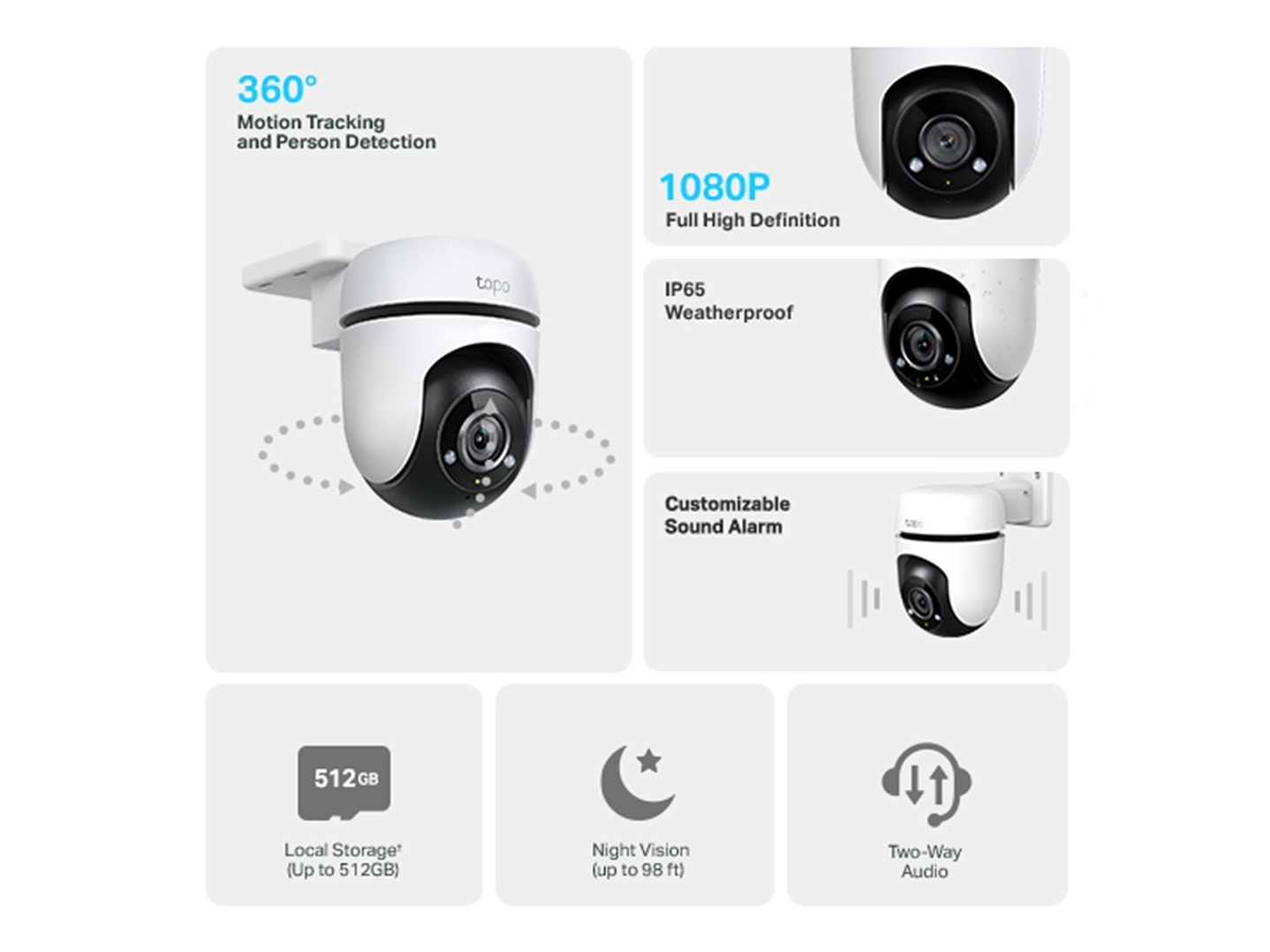 Cámara de Seguridad Exterior Wifi Tapo C500 P/T 360° 2