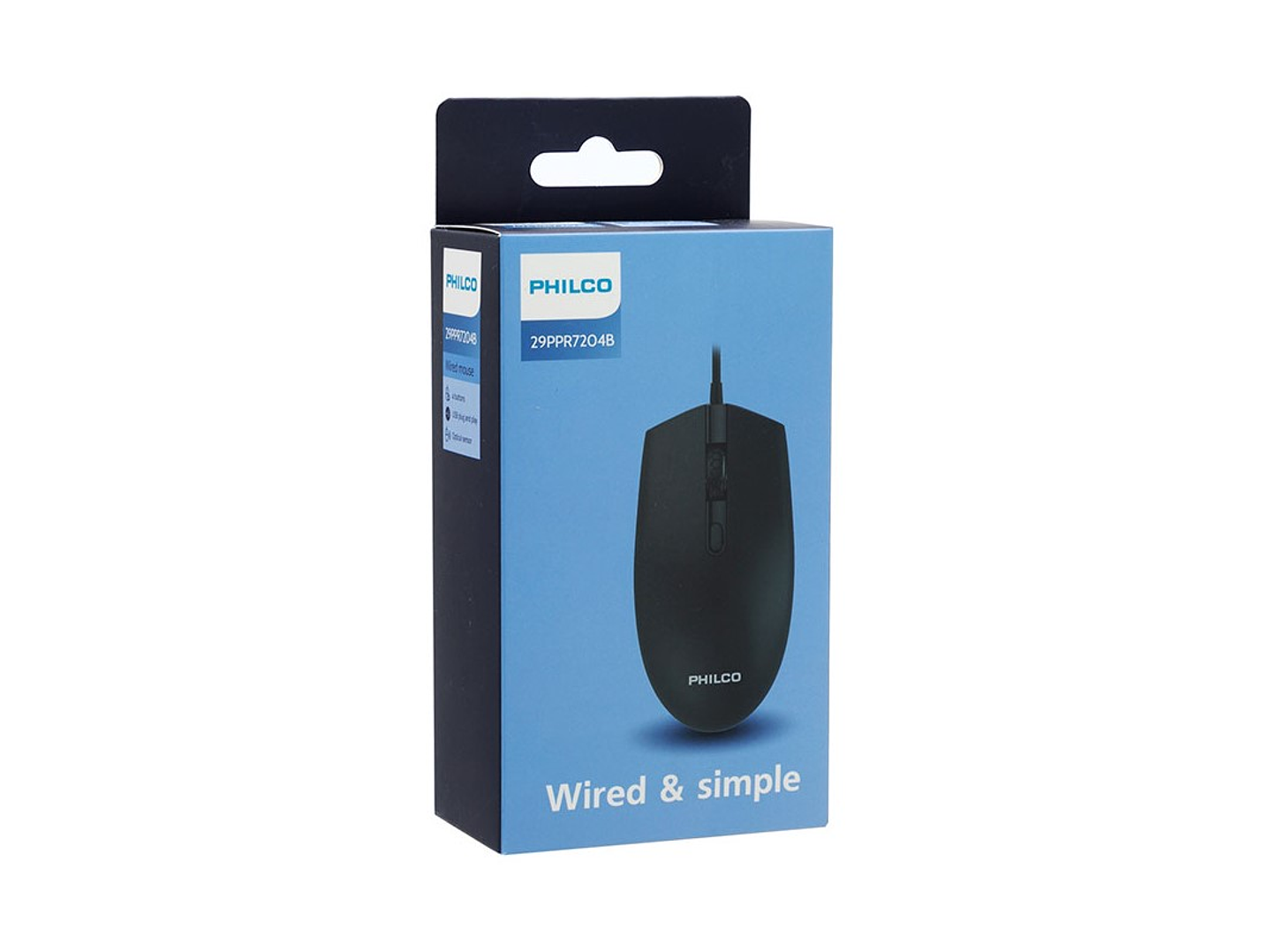 Mouse Óptico Philco Alámbrico Usb 7204B 4