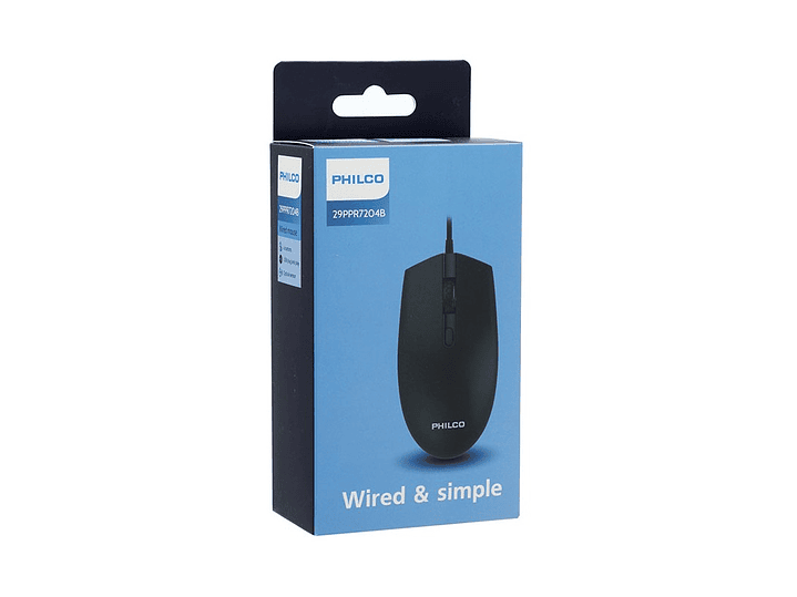 Mouse Óptico Philco Alámbrico Usb 7204B 4
