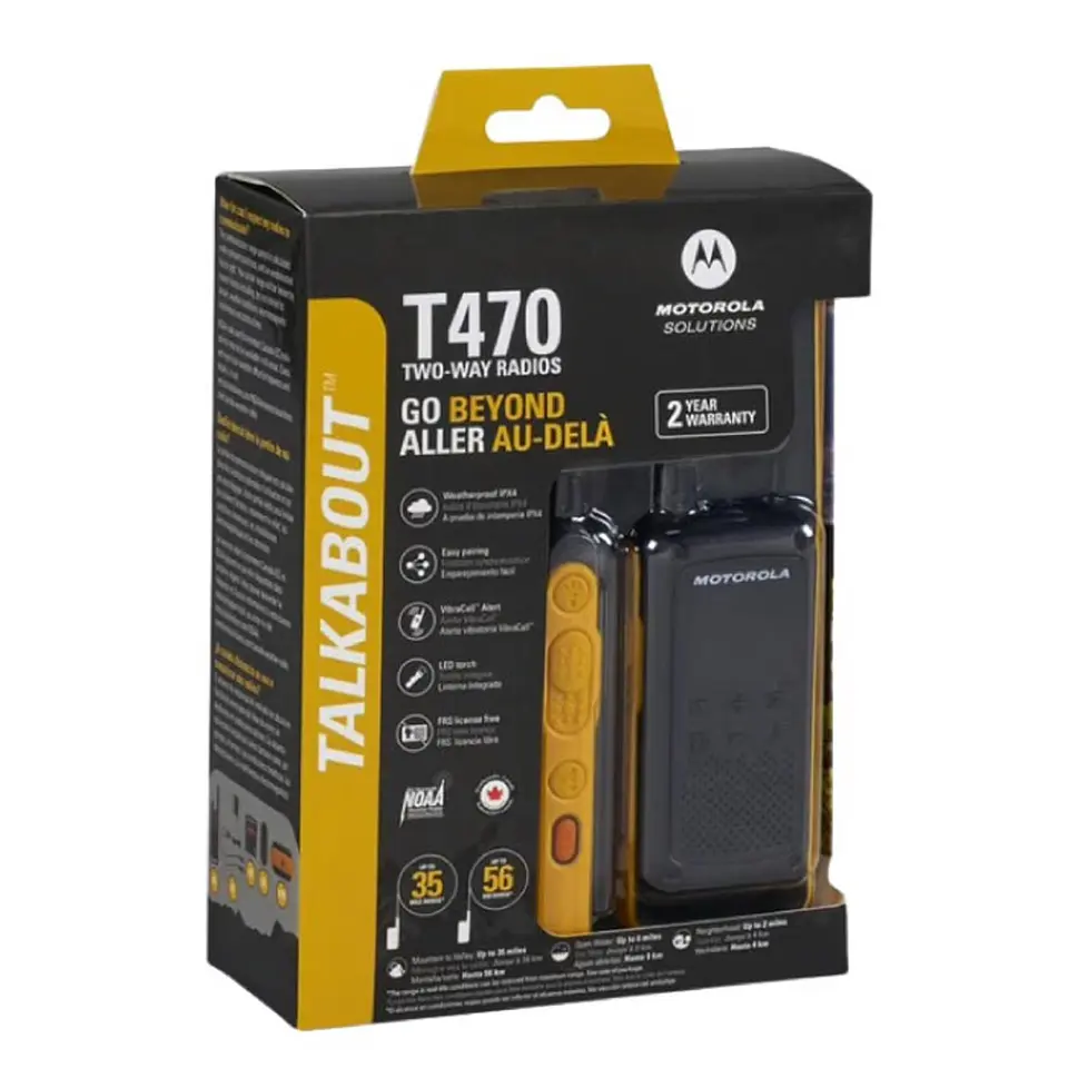 Pack 2 Radios Walkie Talkie Motorola T470 Talkabout 6