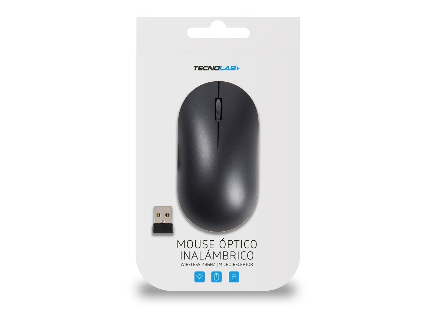 Mouse Inalámbrico Tecnolab Negro TL522 3