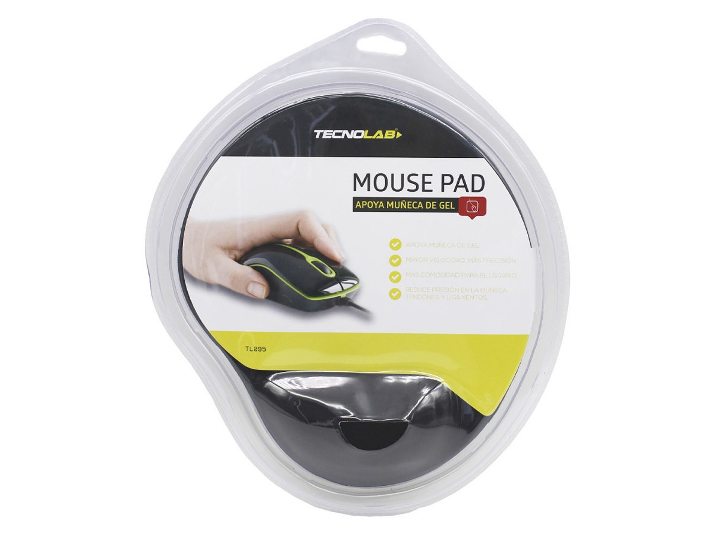 Mouse Pad Gel Con Apoya Muñeca Tecnolab TL095BK 4