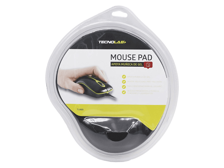 Mouse Pad Gel Con Apoya Muñeca Tecnolab TL095BK 4
