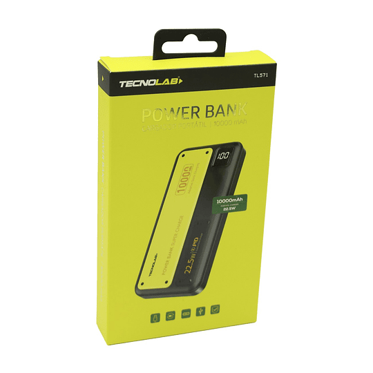 Batería Externa Power Bank 10.000 Mah 22.5w TL571 Tecnolab