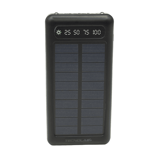 Batería Portátil Solar Power Bank 10.000 Mha Tecnolab TL570BK