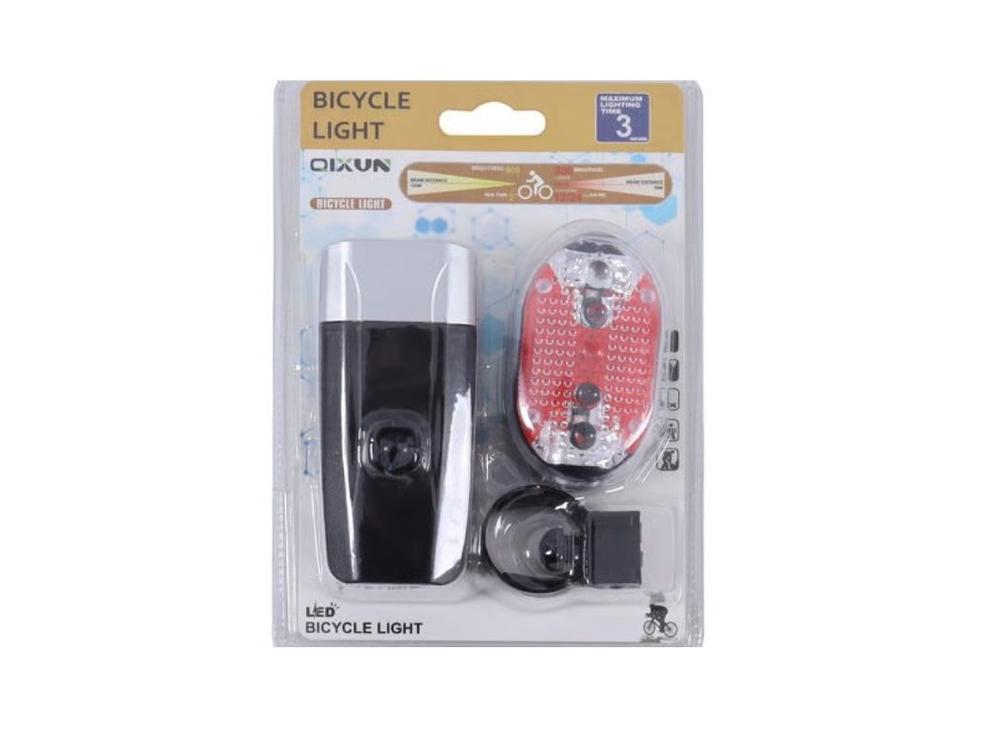 Set Luces de Bicicleta Led a Pilas Frontal y Trasera QX-T0608 3