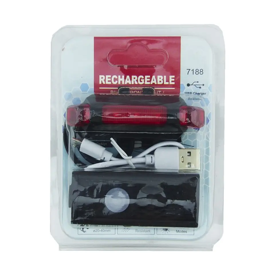 Set Luces de Bicicleta Led Recargable Frontal y Trasera 7188 5