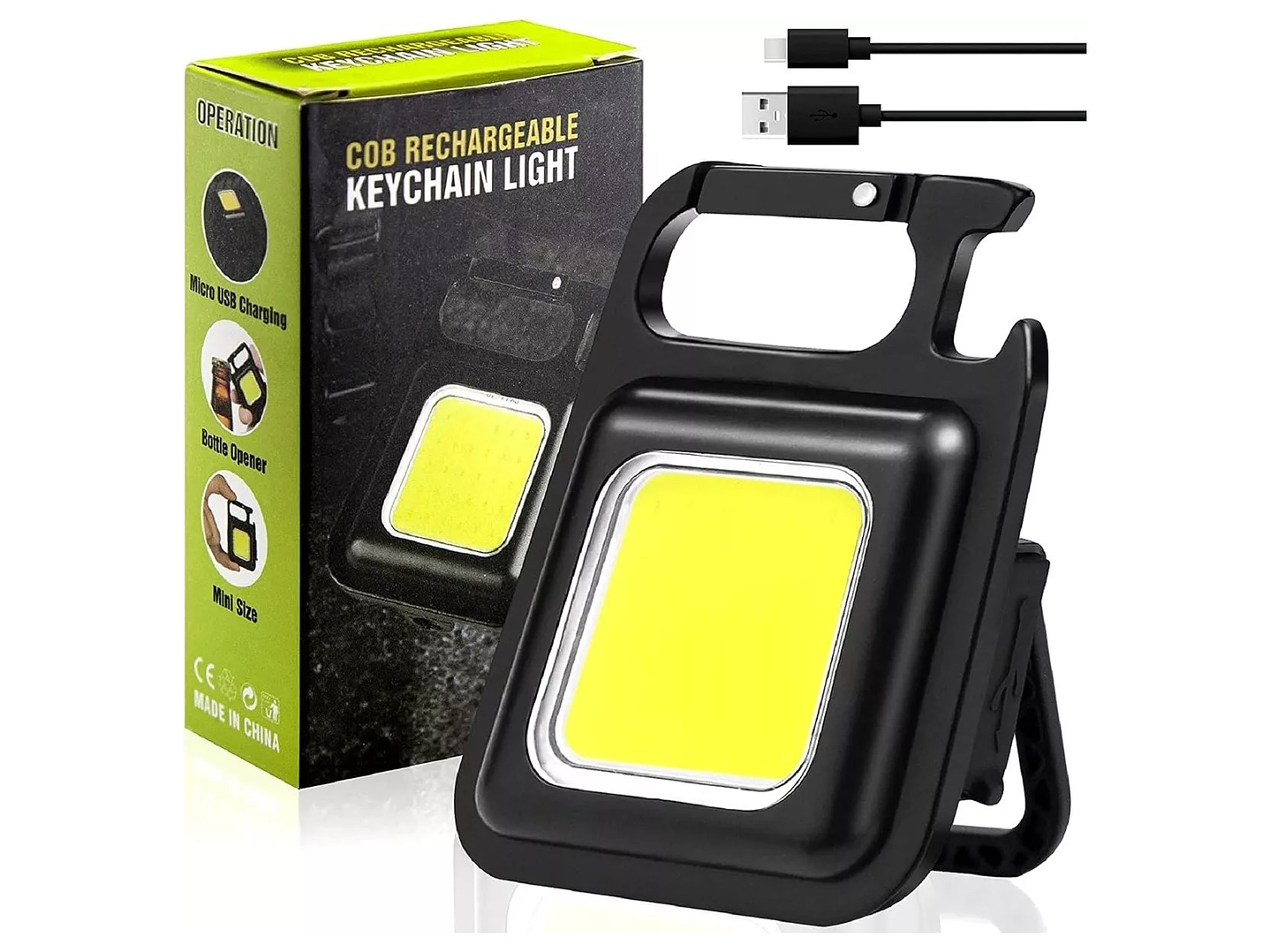 Mini Linterna Llavero Led Cob Recargable Con gancho e Imán  2