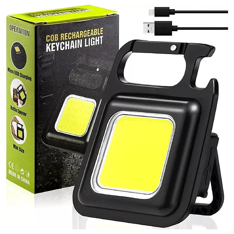 Mini Linterna Llavero Led Cob Recargable Con gancho e Imán 