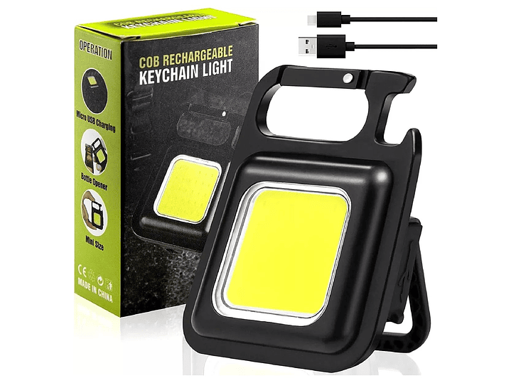 Mini Linterna Llavero Led Cob Recargable Con gancho e Imán  2