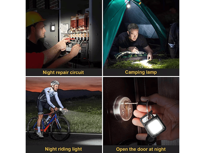 Mini Linterna Llavero Led Cob Recargable Con gancho e Imán  7