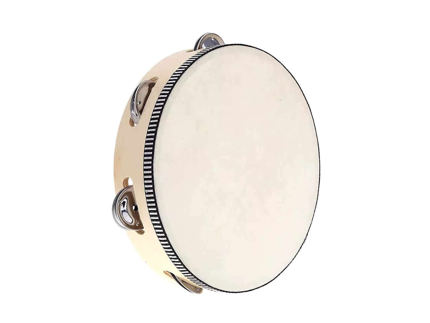 Pandero Madera Con Parche 8 Sonajas Metal 1