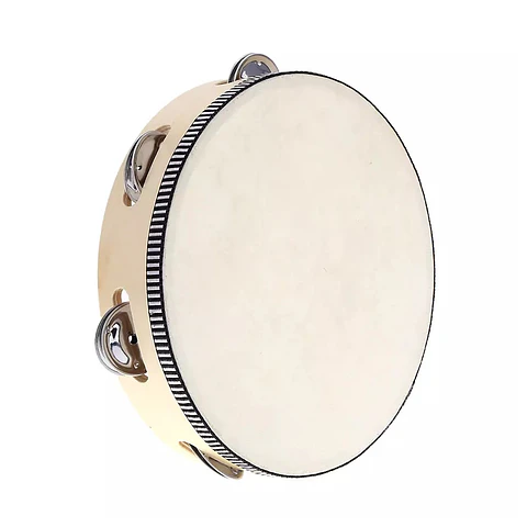 Pandero Madera Con Parche 8 Sonajas Metal