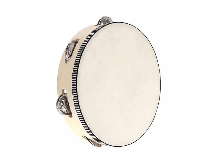 Pandero Madera Con Parche 8 Sonajas Metal 1