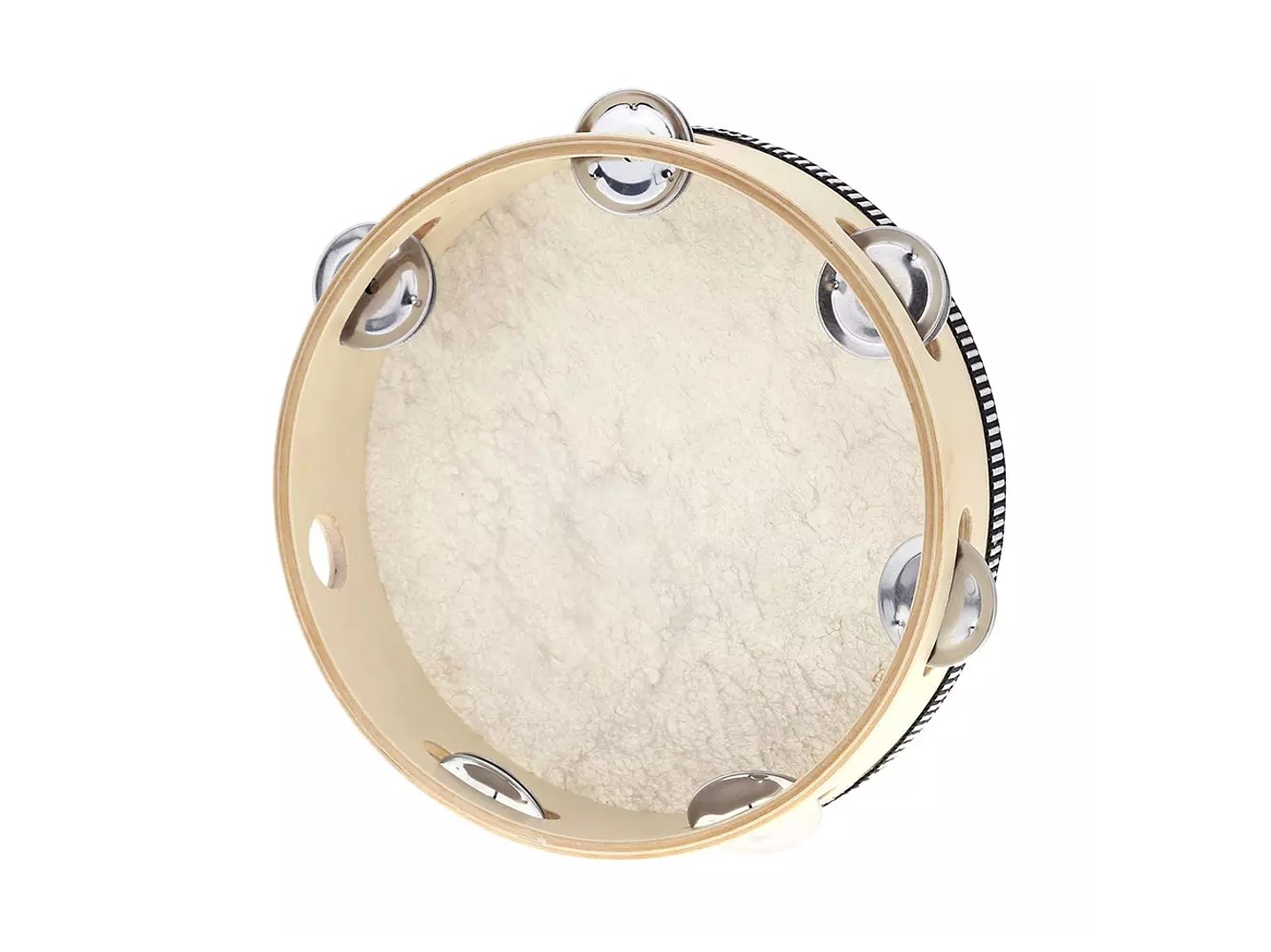 Pandero Madera Con Parche 8 Sonajas Metal 4