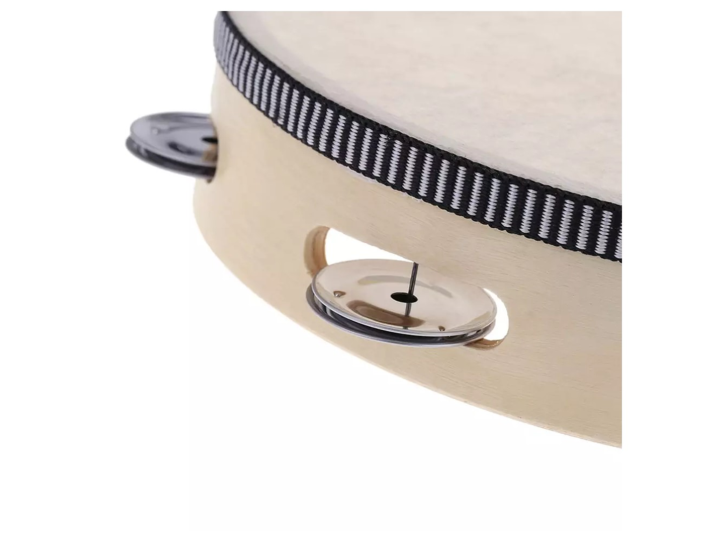 Pandero Madera Con Parche 8 Sonajas Metal 5