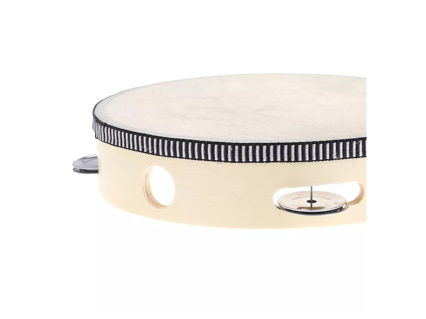 Pandero Madera Con Parche 8 Sonajas Metal 6